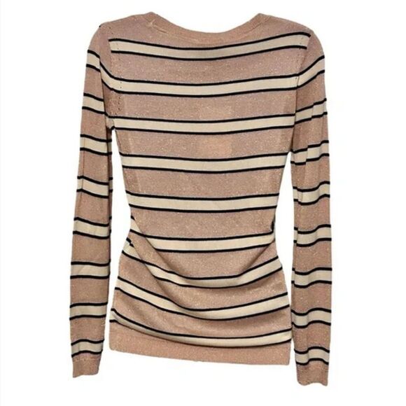Magaschoni Metallic Striped Lightweight Long Sleeve Pullover Sweater (NWT) - Picture 4 of 7